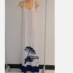 NWT Tommy Bahama Swimsuit Bikini Cover Up Maxi Dress brolly beach White